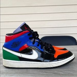 Air Jordan 1 Mid Multi Patent Women’s Shoes Sneakers Size 10 NBA